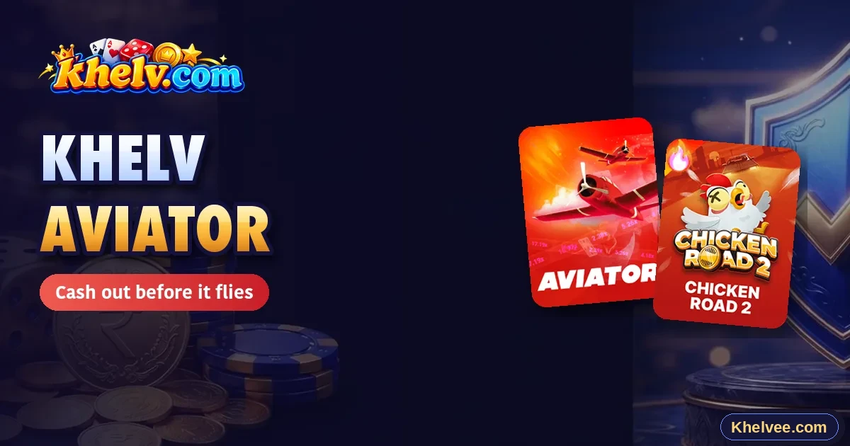 Khelv Aviator game banner with a rising plane
